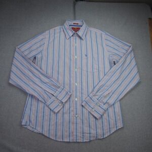 Abercrombie Fitch Shirt Mens XL Blue Pink Stripe‎ Muscle Button Up Long Sleeve